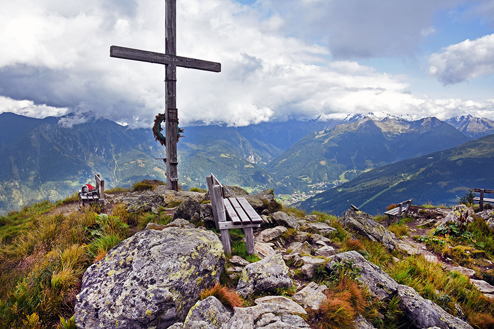 Ueber den Klettersteig in Gastein zum Gipfelkreuz
