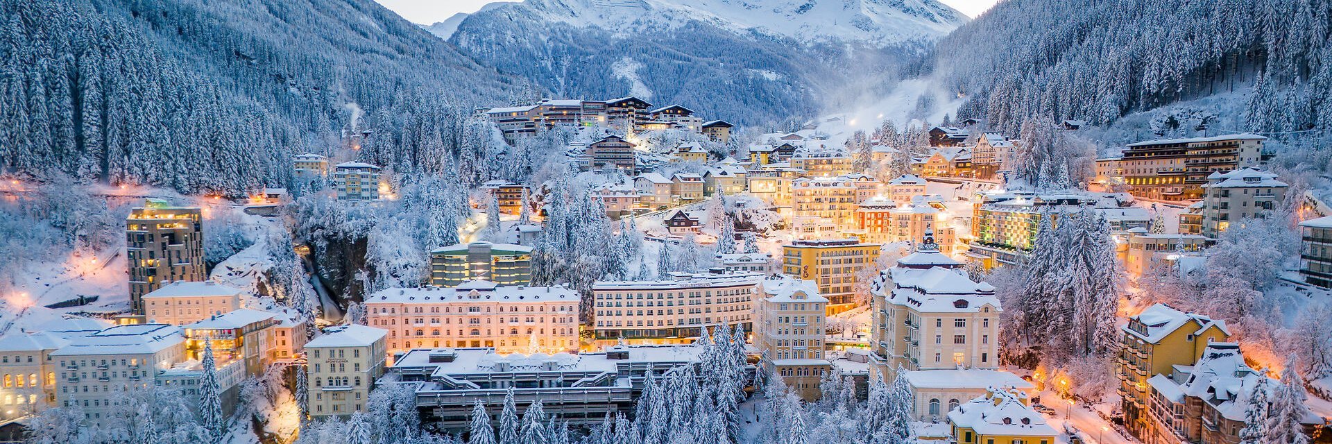 Abendliche Stimmung in Bad Gastein im Winter