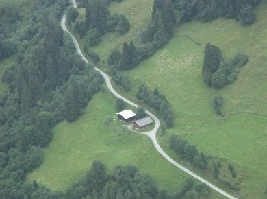 Kematenhütte Löprick Gastein Luftbild Sommer